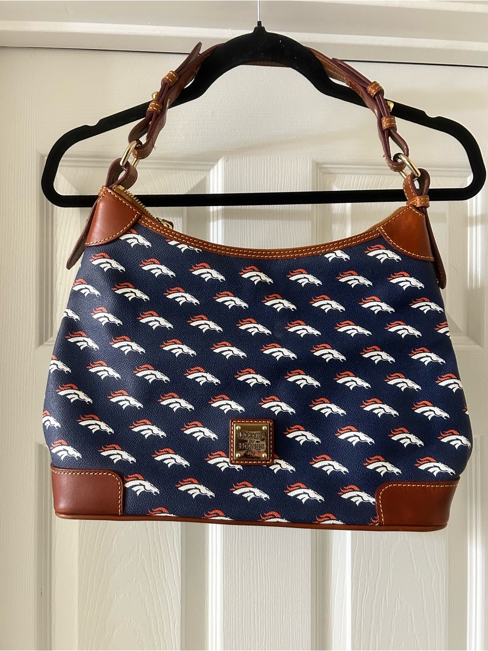 Dooney & Bourke Denver Broncos Navy Logo Hobo Bag